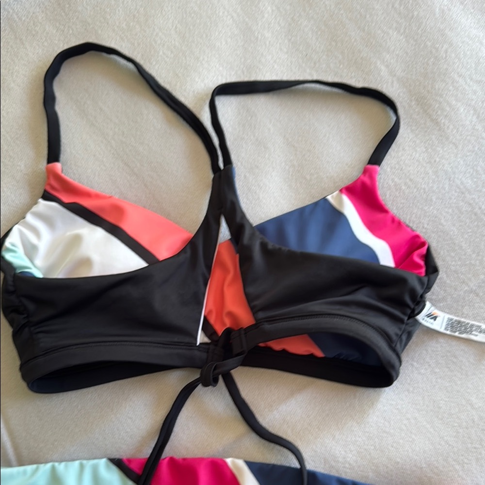 Avia Reversible Swim Bikini top and bottom black & stripes - Picture 4 of 15